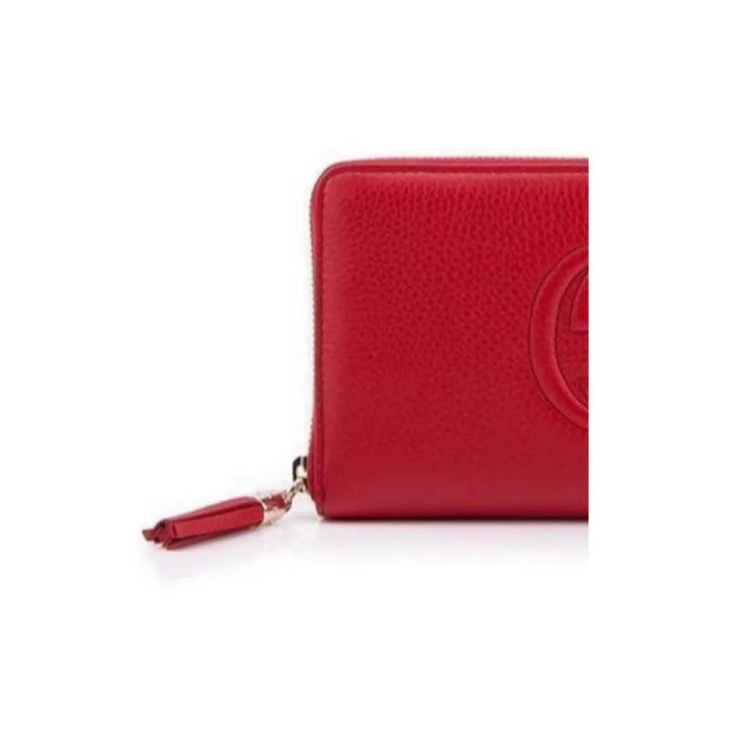GUCCI Soho Cow Leather Wallet Women's Red-2