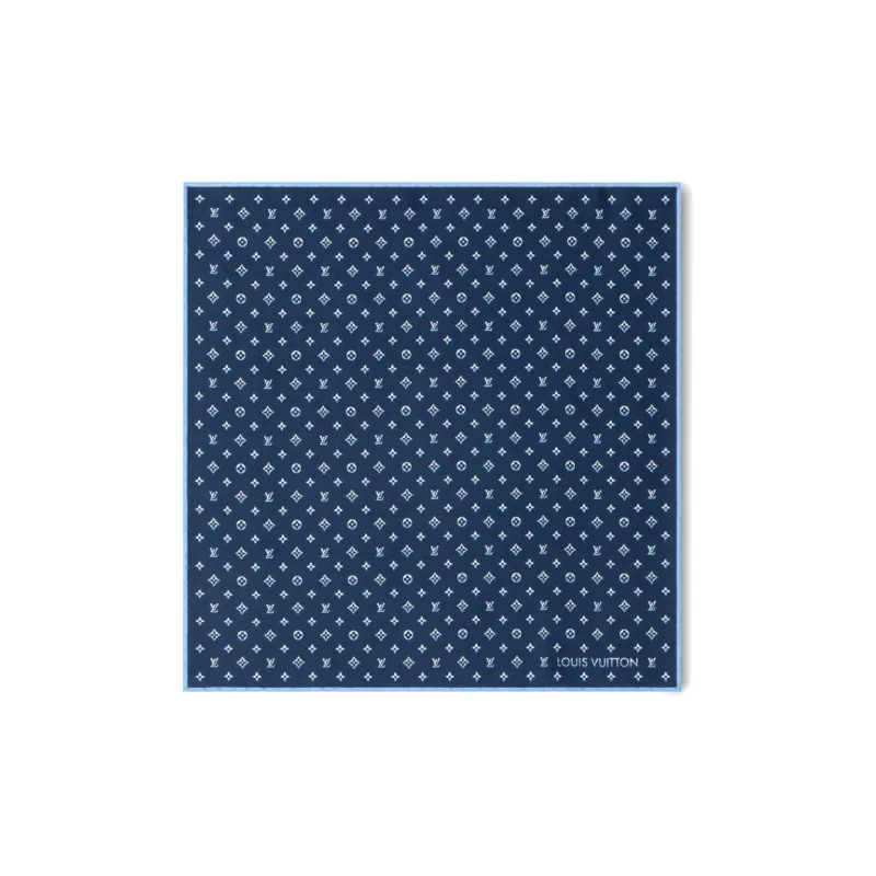 LOUIS VUITTON Silk Scarves Men's Blue-0