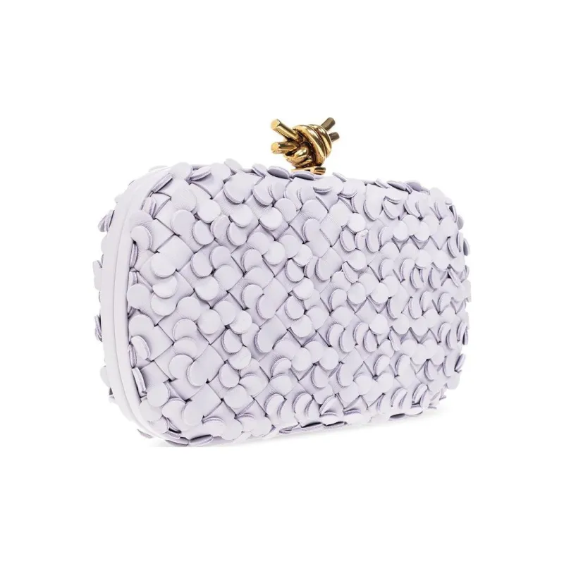 Bottega Veneta Lambskin Evening Party Clutch Women's Light Purple-2