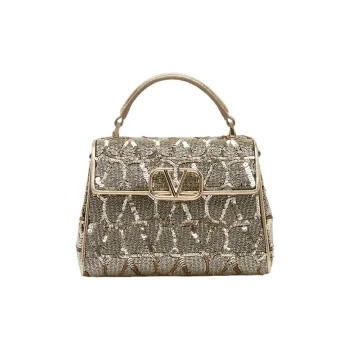 Valentino VSLING Leather Portable Crossbody Bag Shoulder Bag Women's Light Brown