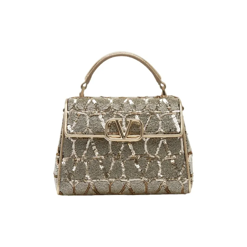 Valentino VSLING Leather Portable Crossbody Bag Shoulder Bag Women's Light Brown-0