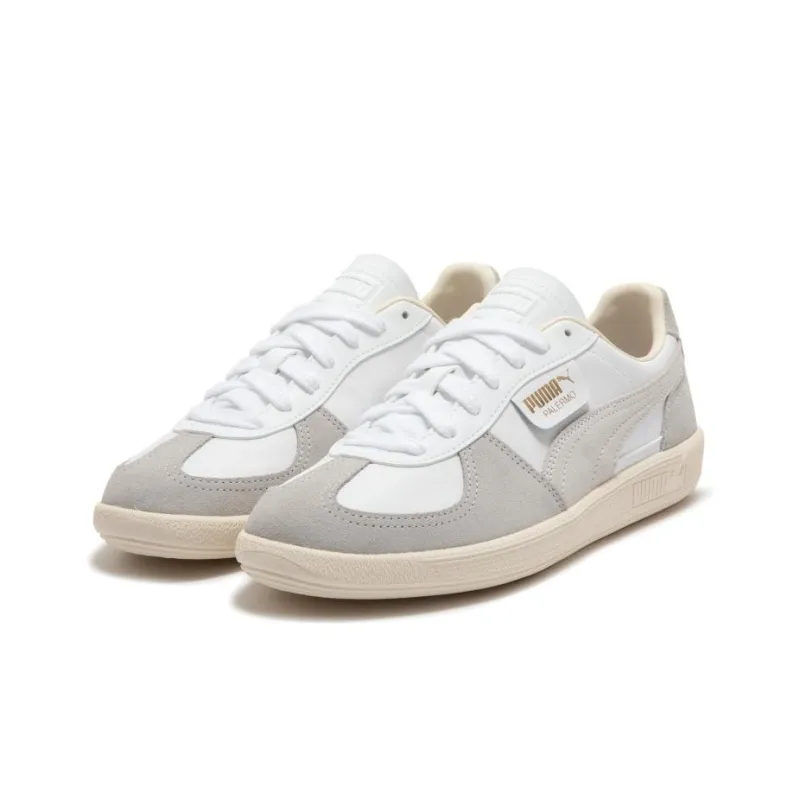 PUMA Palermo Leather PUMA White Cool Light Gray Sugared Almond-3
