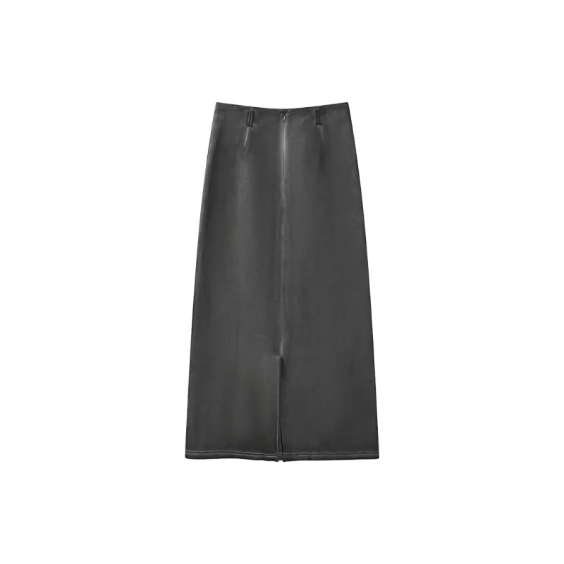 THE SEA LIFE Casual Long Skirt Women's Concrete Gray-1
