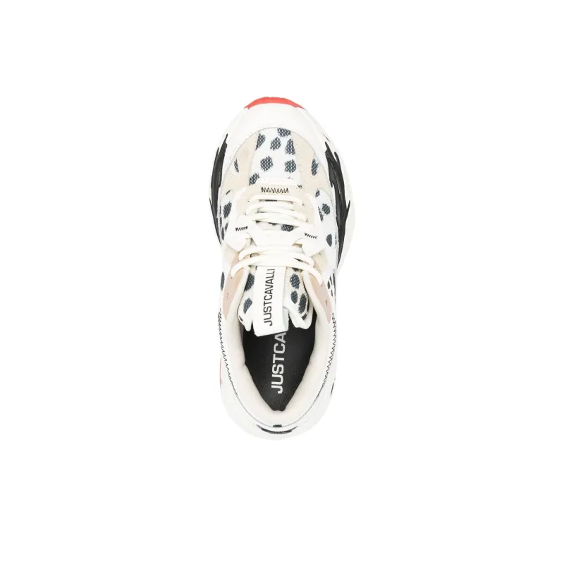 Just Cavalli Gymnastics Low-Top Casual Shoes Women's White Black Red-4