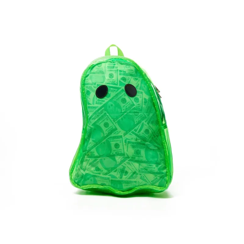 Fun And Cool Transparent TPU Backpack Medium Size Unisex Orange Red/Neon Green-4