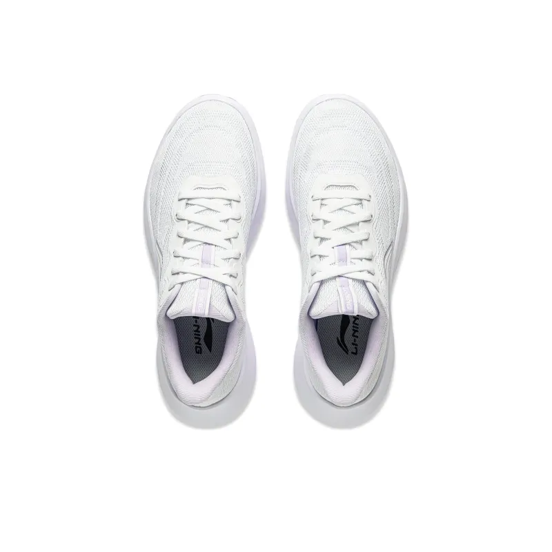 LiNing Feather Cushioning Wear Resistant Low Top Casual Running Shoes Women's White-4
