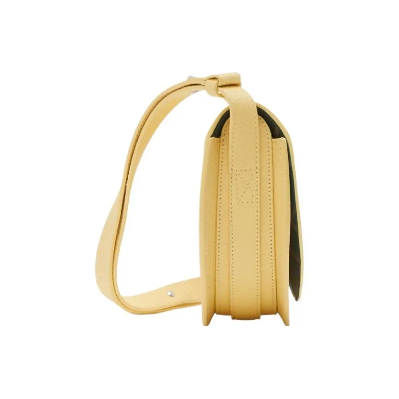 Burberry Calfskin Saddle Bag, Shoulder Bag, Handbag, Shoulder Bag Women's Yellow Narcissus-2