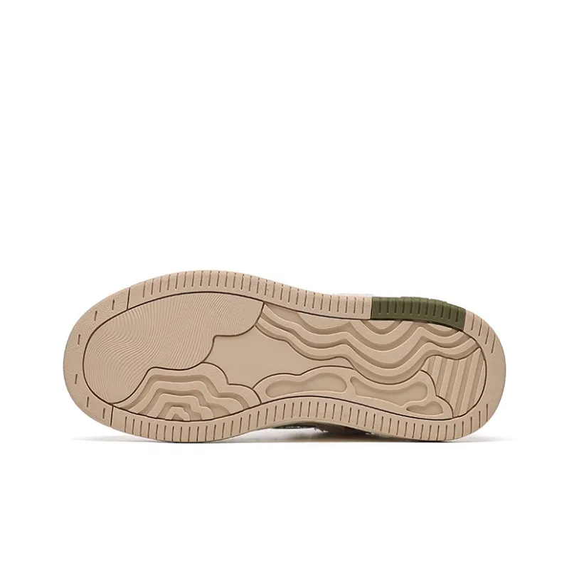 Angelmi Cushioned Wear Resistant Breathable Slip Resistant Low Top Skateboard Shoes Unisex Beige-4