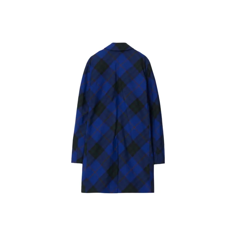 Burberry Checked Single Breasted Long Sleeved Car Coat-1