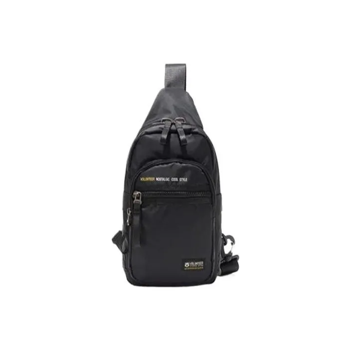 Volunteer Oxford Large Capacity Shoulder Bag Large Size Unisex Black/Gray-0