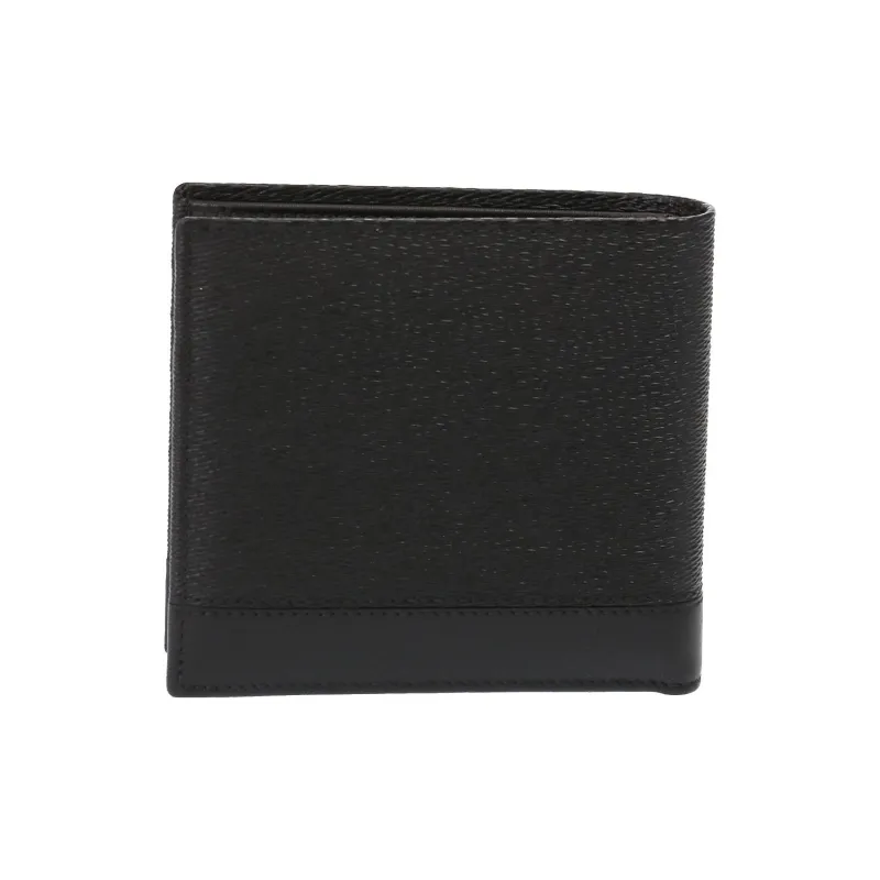 BVLGARI Calfskin Card Holder Wallet Men's Black-0