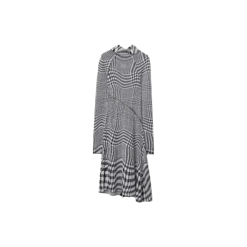 Burberry Turtleneck Asymmetric Midi Dress-1