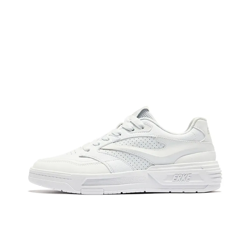 Erke Blade Anti Slip Wear Resistant Low Top Skateboard Shoes Women's Erke White-0