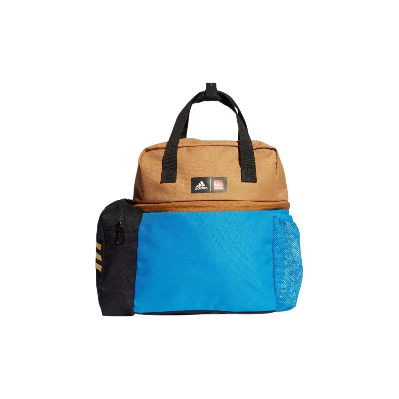 Adidas LEGO Collaboration Polyester Backpack Regular Men's Light Blue/Orange/Black-0