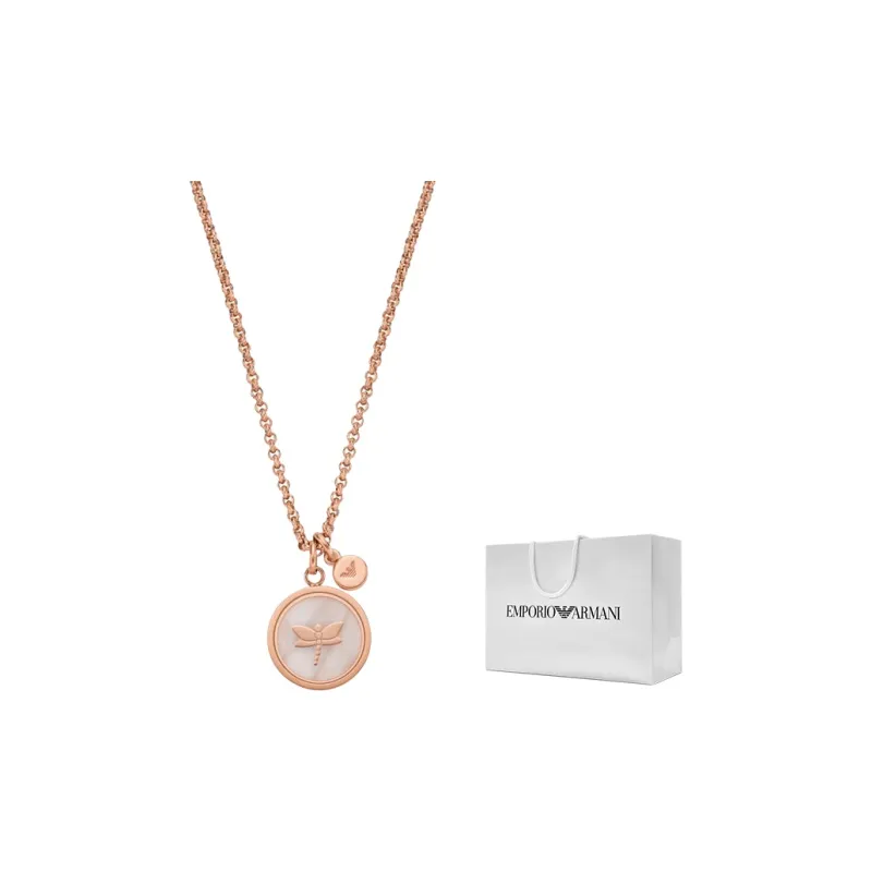 EMPORIO ARMANI Pearl Mother Of Pearl Necklaces Women's Rose Gold-2