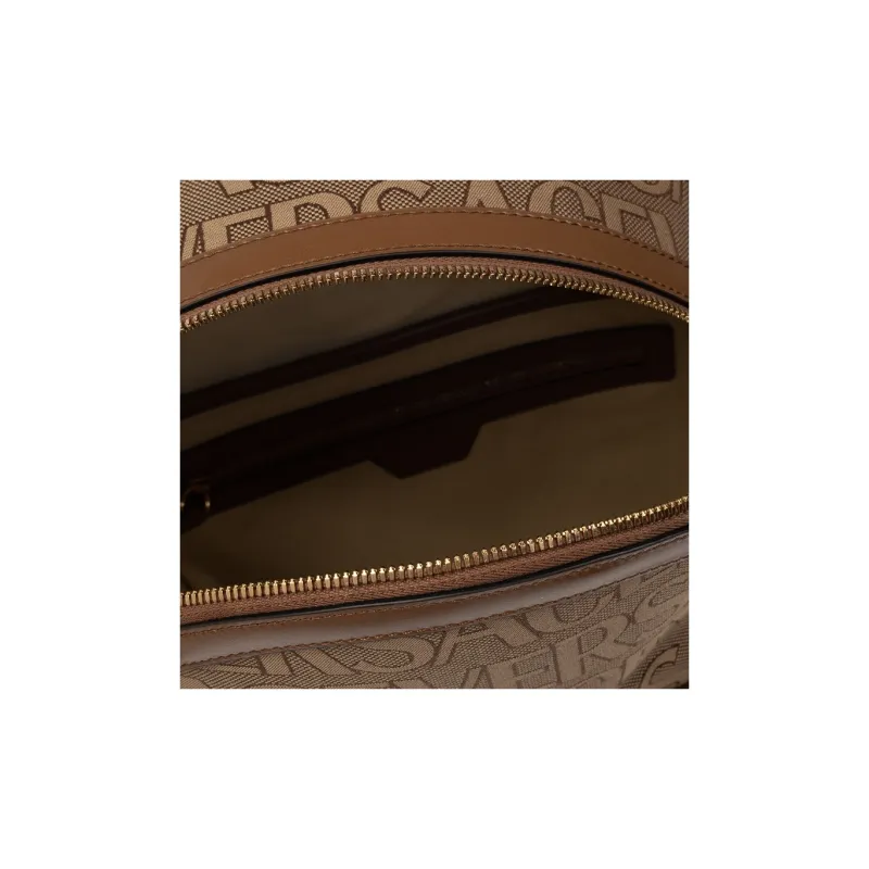 VERSACE Cow Leather Backpack Men's Beige/Brown-3