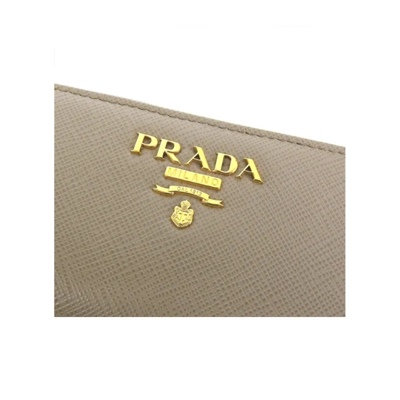 PRADA Leather Wallet Unisex Clay-5