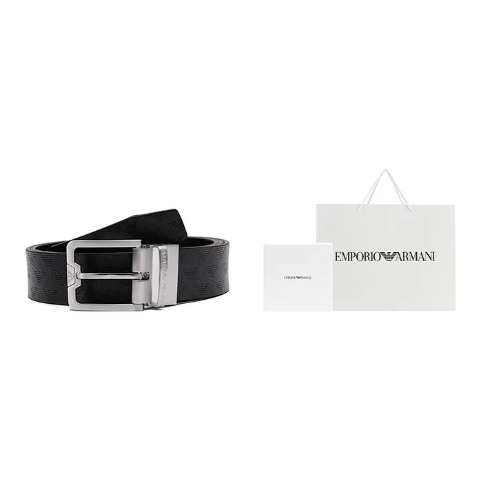 EMPORIO ARMANI Logo Engraved Buckle Belt-2