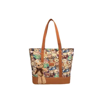 ERANGBEAR Embroidered Canvas Laptop Bag Shoulder Bag Student Class Bag Large Size Unisex Brown/Royal Blue/Chocolate