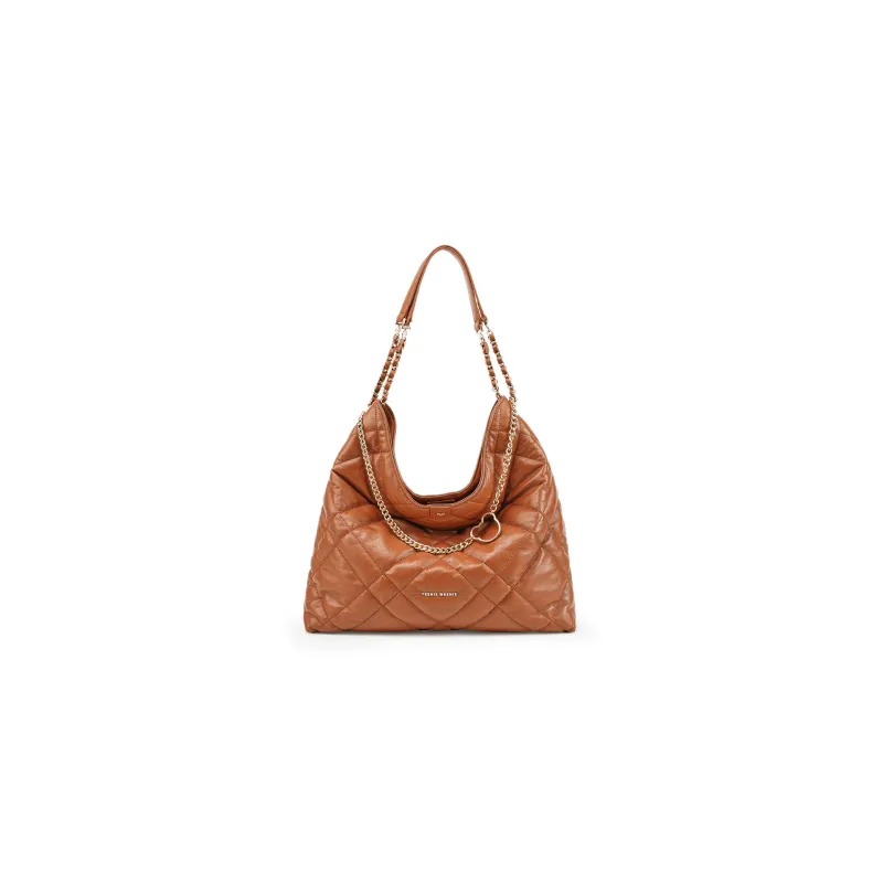 Teenie Weenie PU Hobo Bag, Handbag, Shoulder Bag Tubas Women's Black/Caramel-6