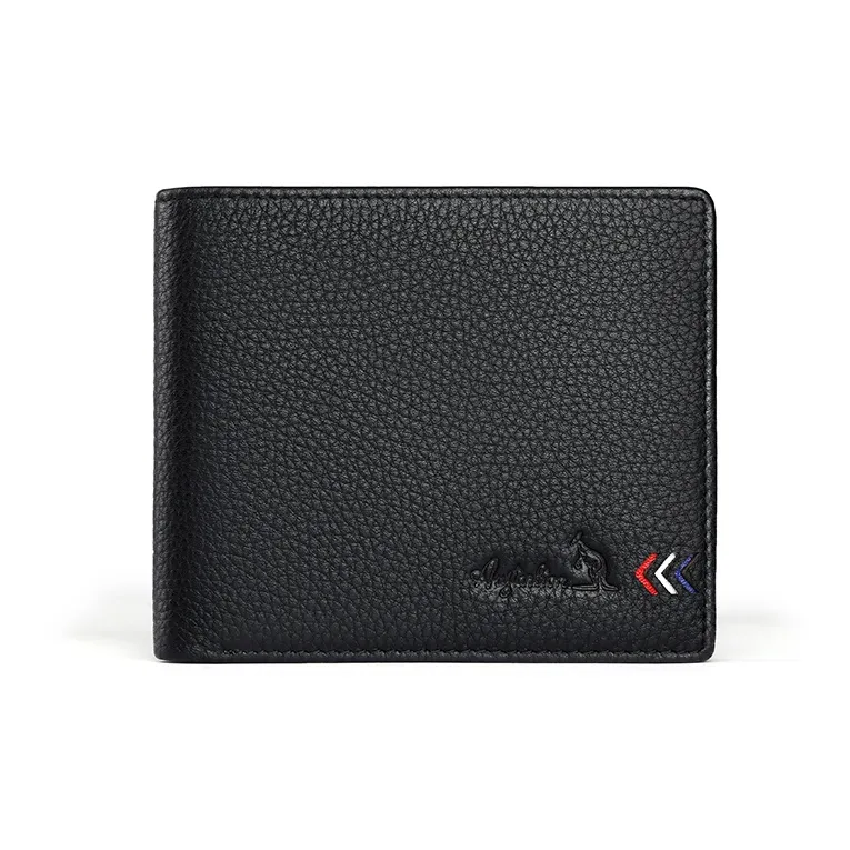 AUGTARLION Cow Leather Double-Fold Card Clip Regular Men's Black-1