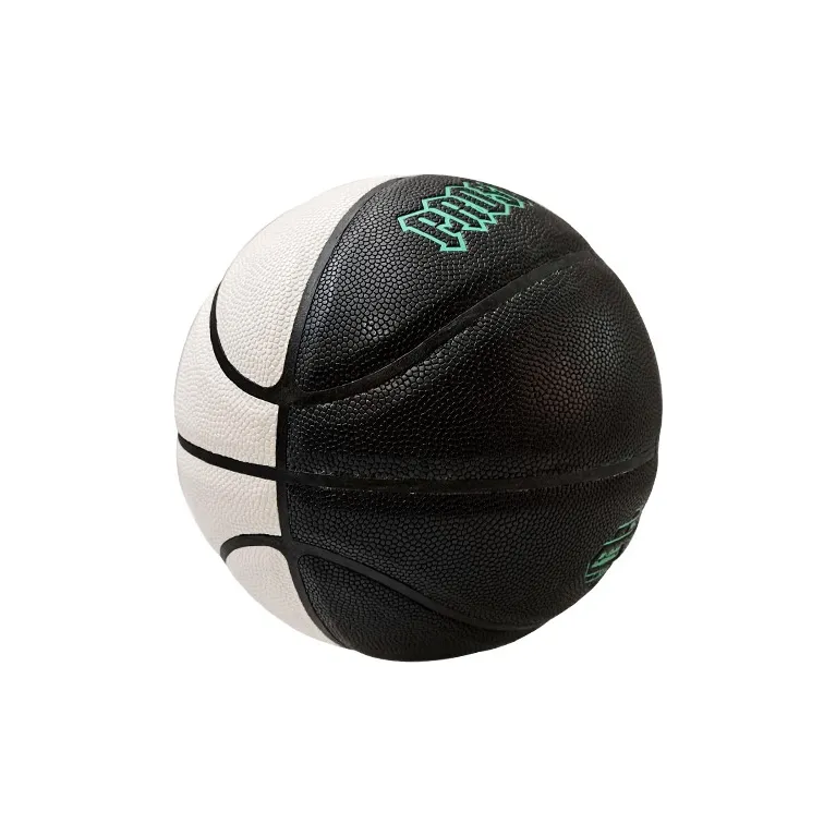 KANTANZHE PU Basketball Black White Green Size 7 Training Unisex-3