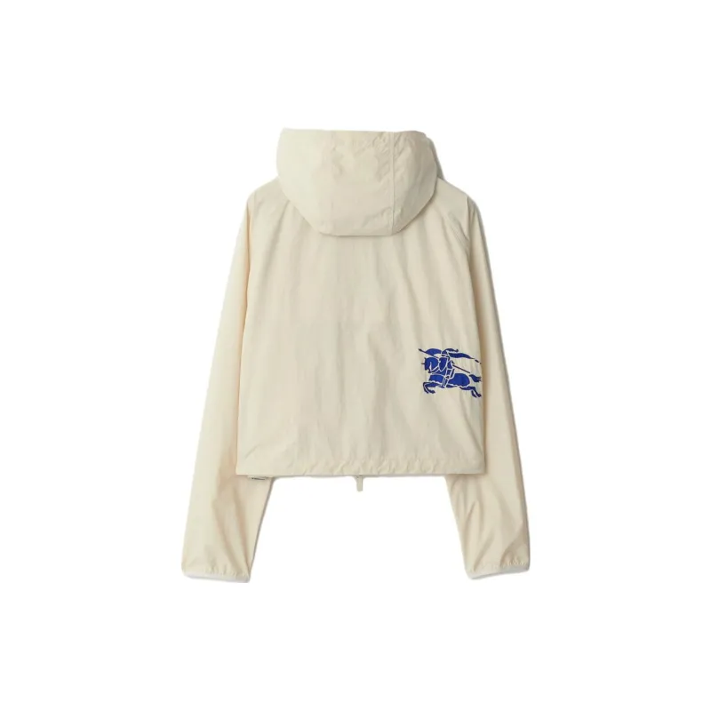 Burberry Equestrian Knight Hooded Cropped Zip Up Jacket-1