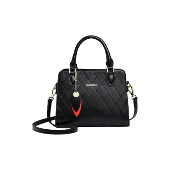 Versman Cow Leather Shopping Bag Handbag Shoulder Bag Crossbody Bag Large Size Women's Classic Black