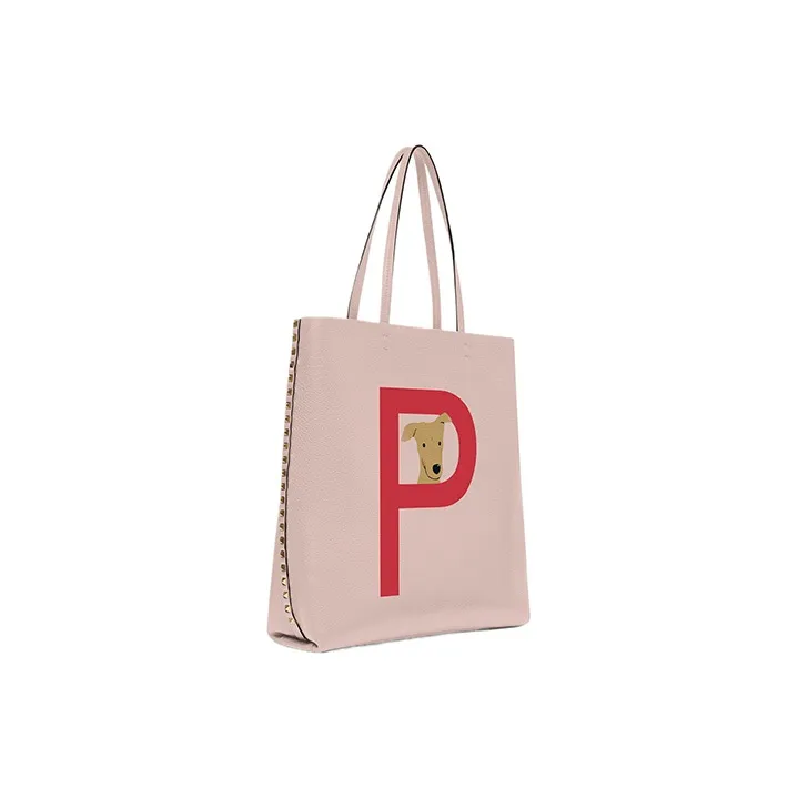 Valentino Grained Calfskin Tote Bag Shopping Bag Shoulder Bag Handbag Women's Rose Quartz Pure Red-1