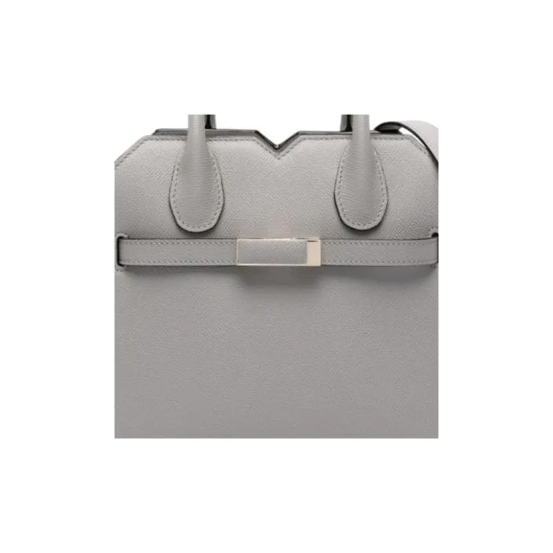 Valextra Calfskin Shoulder Bag, Crossbody Bag, Handbag Mini Women's Gray-2