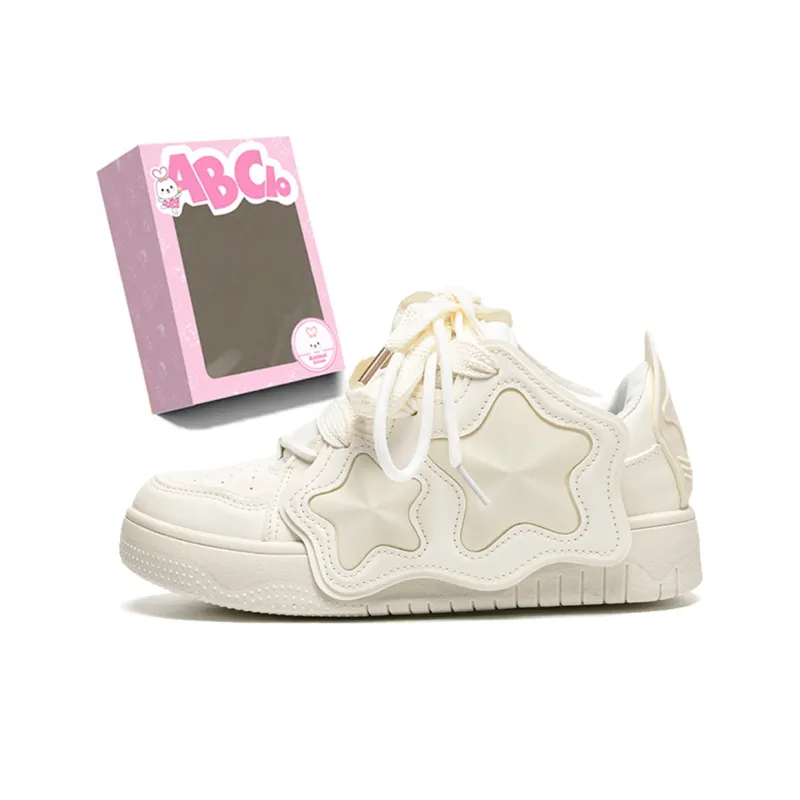 ABCIO Skateboard Shoes Women's Low Top White, Yellow-5