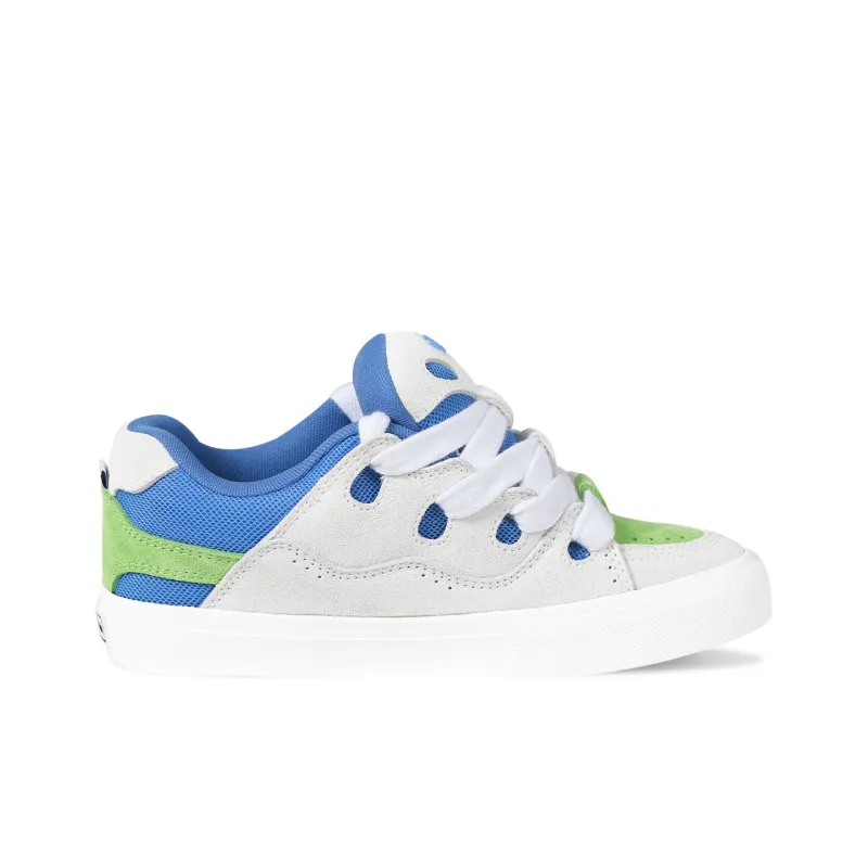 Ollieskate Anti Slip Wear Resistant Low Top Skateboard Shoes Unisex White Blue Green-1
