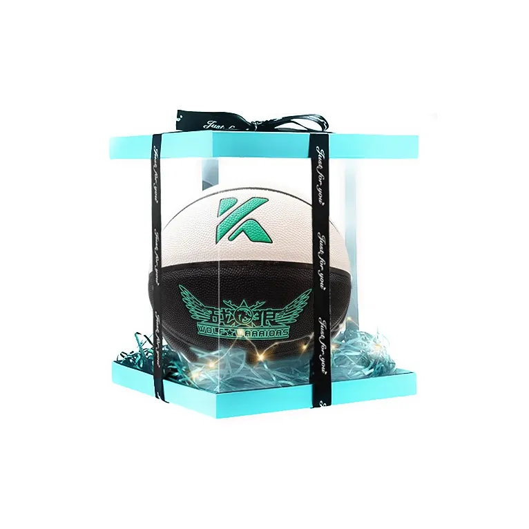 KANTANZHE PU Basketball Black White Green Size 7 Training Unisex-8