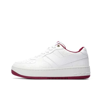 PONY Lighting Low Top Skateboard Shoes Unisex White Vermilion