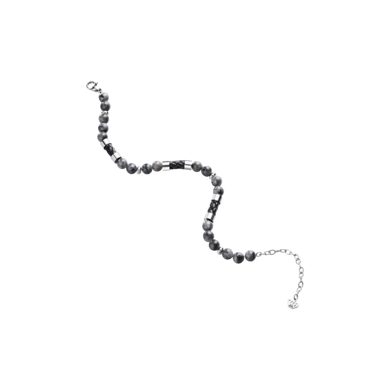 TIANWANG Shimmery Stone For Good Luck Patchwork, Beaded Bracelet Unisex Black-2