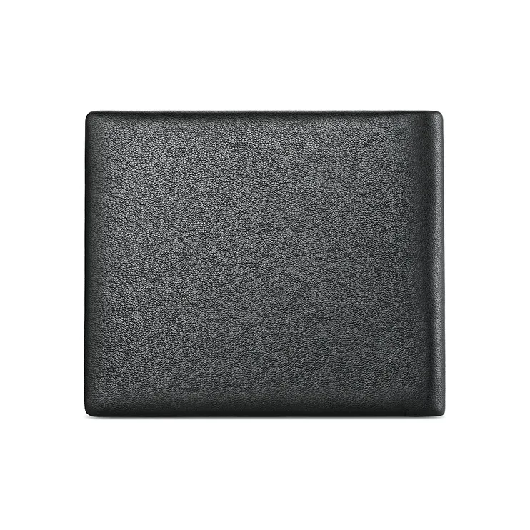 AUGTARLION Cow Leather Card Holder Wallet Money Clip Men's Black-2