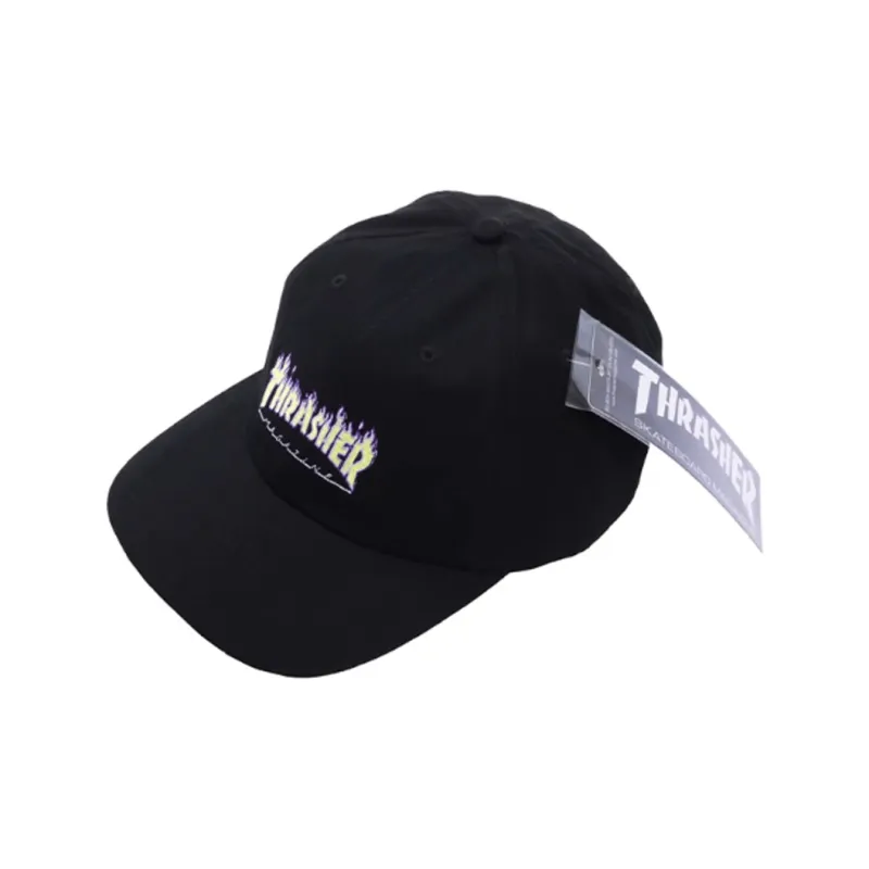 Thrasher Cotton Baseball Caps Unisex Black-2