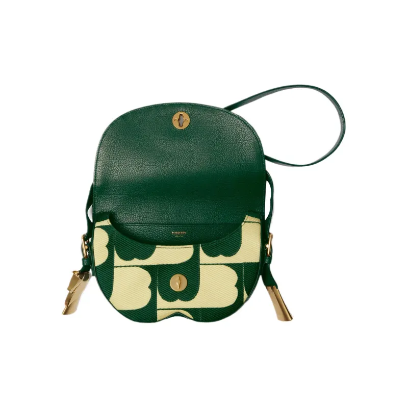 Burberry Cotton With Polyester Trim Shoulder Bag Crossbody Bag Women's Ivy Green With Fruit And Dew Design-4
