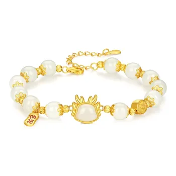 SEVEN COOK S9225 Silver Bracelets Women's Pale Greenish-White Jade