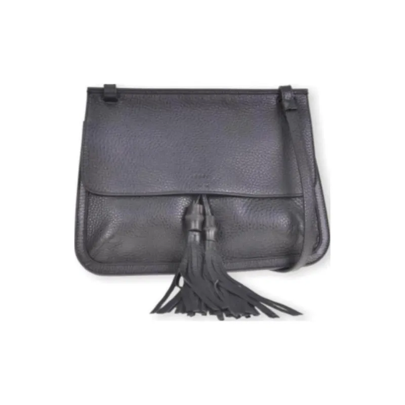 GUCCI Genuine Leather Shoulder Bag Women's Black-0
