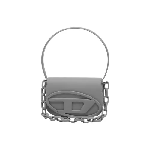 DIESEL Leather Portable Crossbody Bag, Shoulder Bag Women's Frost Gray