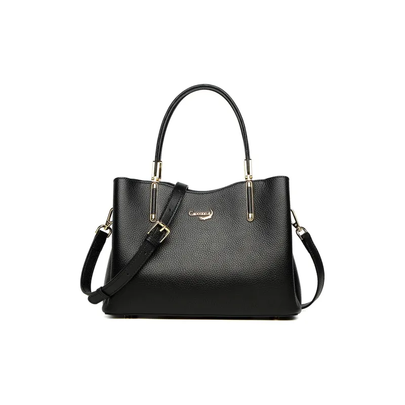 Crocodile Cow Leather Handbags Shoulder Bags Regular Women's Black/Gray-0