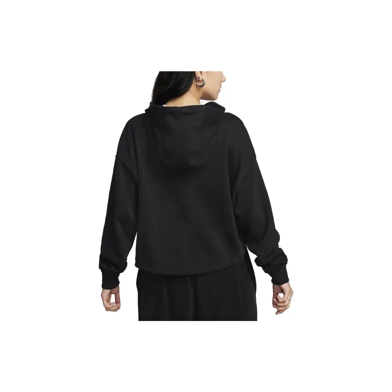 Nike Oversized Fleece Pullover Hoodie Sweatshirt Women's Black-1