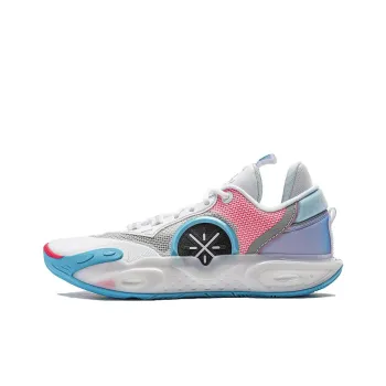 LiNing WADE ALLCITY 12 Cushioned Wear Resistant Supportive Lightweight Rebound Low Top Basketball Shoes Men's Blue Pink