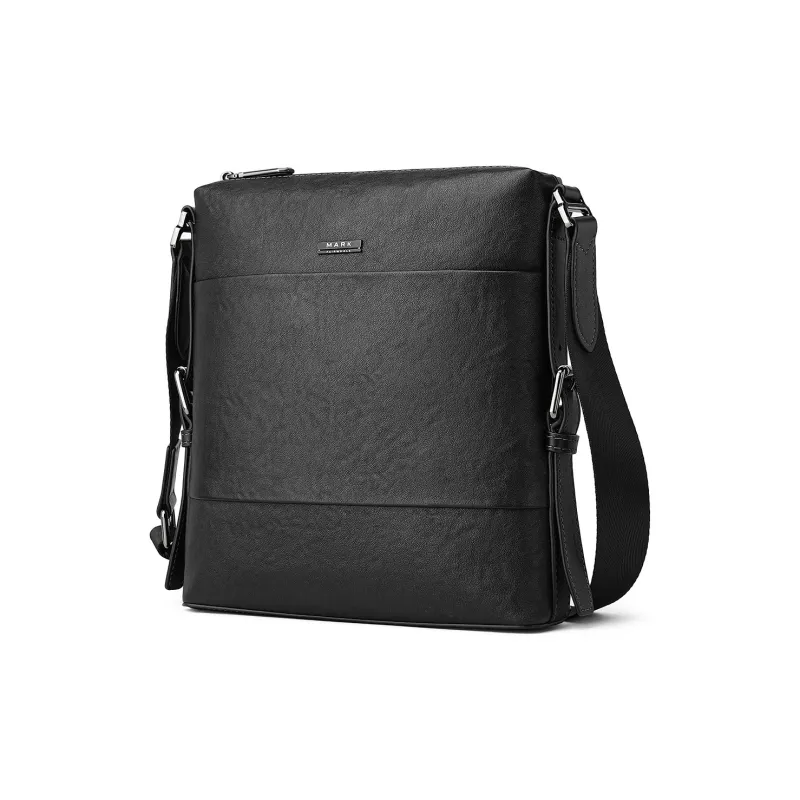 FAIRWHALE Top Grain Cow Leather Crossbody Bags Regular Men's Black-1