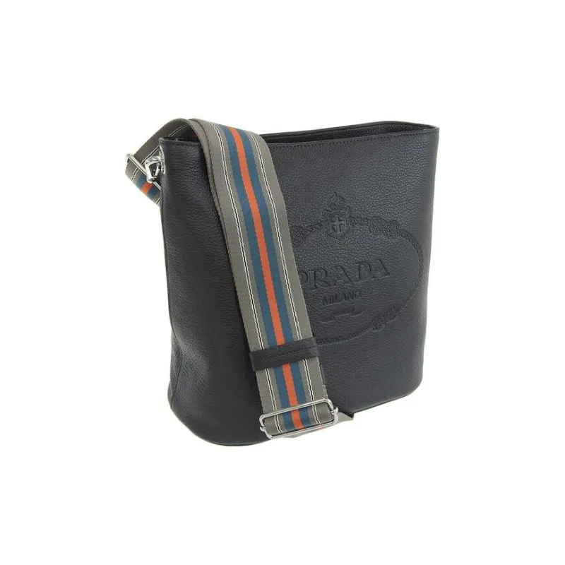 PRADA Leather Crossbody Bag Shoulder Bag Women's Black-1