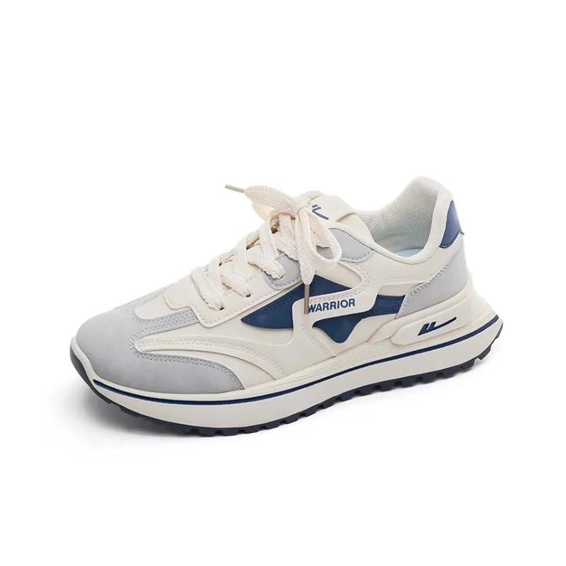 Warrior Cushioning Low Top Chunky Sneakers Unisex Beige Blue-1