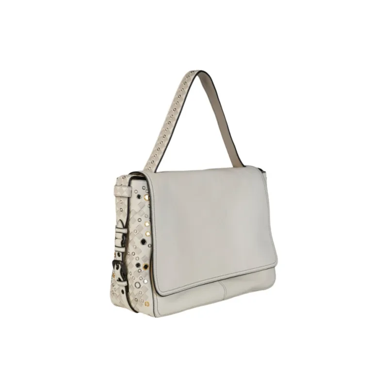 Bottega Veneta Genuine Leather Crossbody Bag, Shoulder Bag Women's White-1