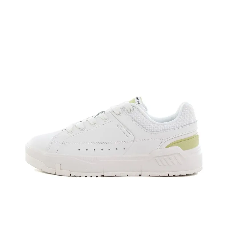 LiNing COMMON 70s Cushioning Wear Resistant Low Top Skateboard Shoes Women's White Green-0