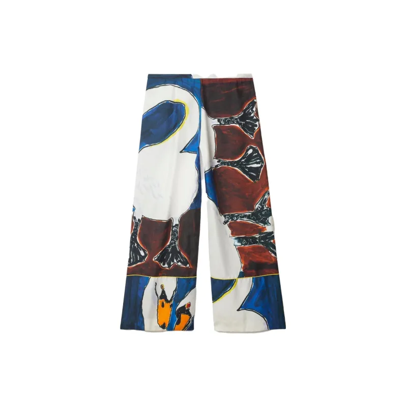Burberry Graphic-print Silk Trousers-1